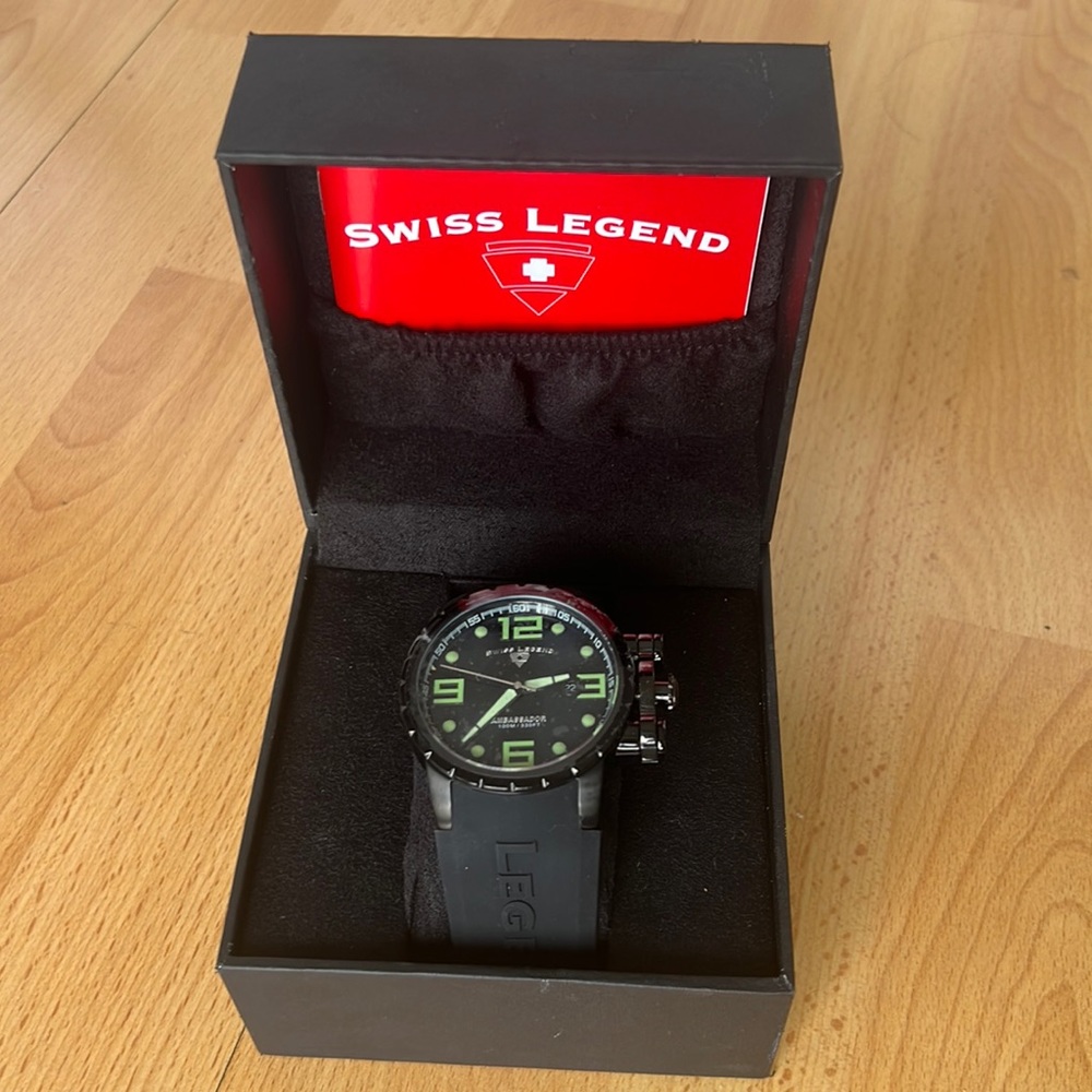 Black Swiss Legend Ambassador Men’s watch new with tags